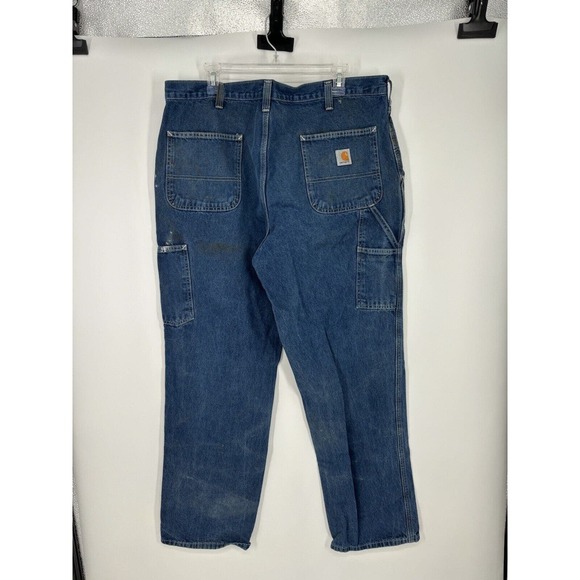 VTG Carhartt Jeans 38x32 382-83 Dungaree Fit Carpenter Work Pants Baggy Distress - Picture 2 of 7
